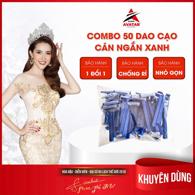 Dao Cạo Râu Cán Xanh Đậm 50 Cây/Túi Siêu Tiết Kiệm , Nhựa Cao Cấp Bền Bỉ Avatar Việt Nam