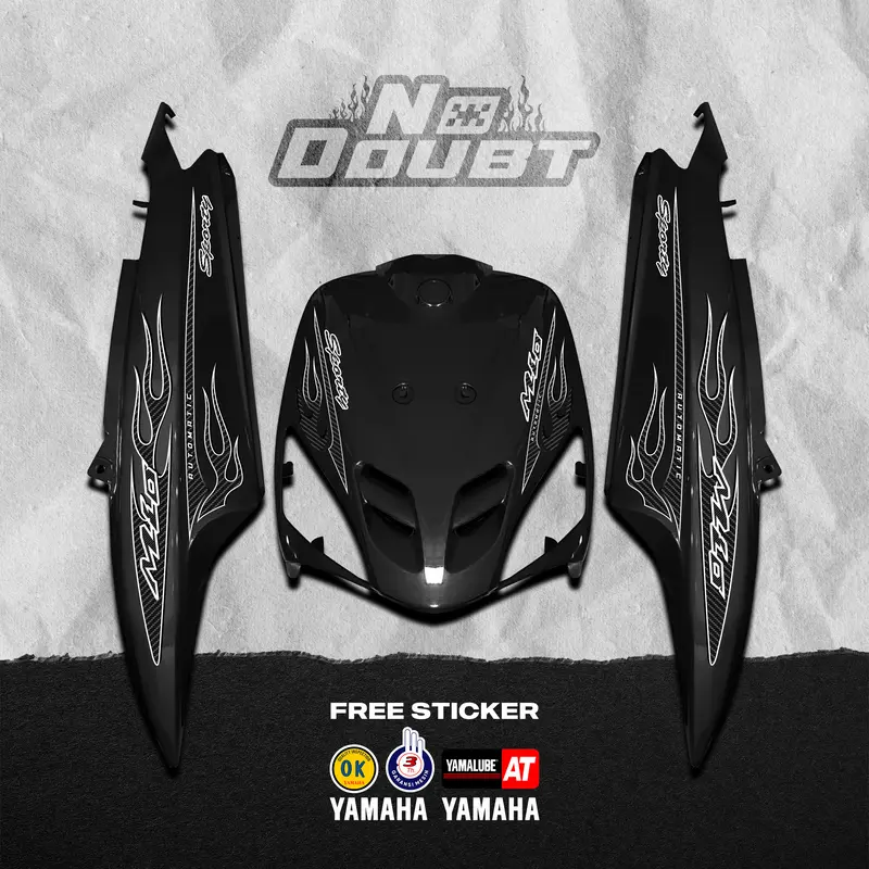 STRIPING MIO SPORTY CUSTOM FLAME - BLACK BODY 6
