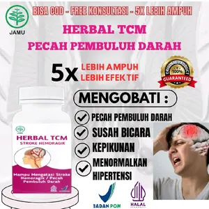 TCM HERBAL STROKE PECAH PEMBULUH DARAH,  BPOM,  HALAL,  ORIGINAL 100%