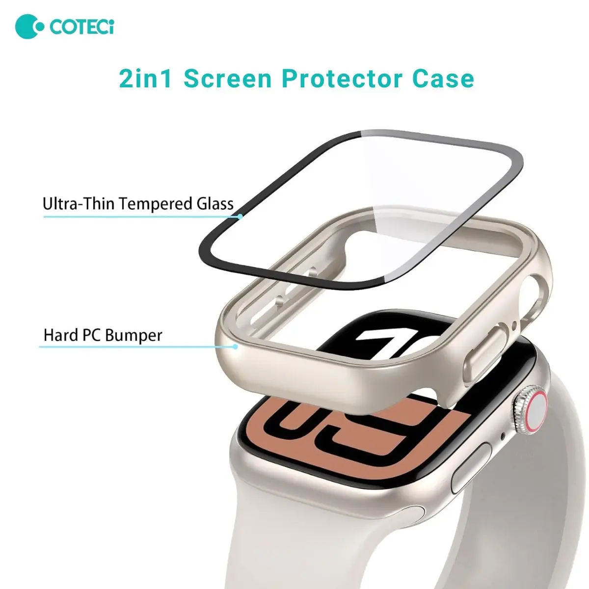 Case + tempered glass iwatch 10 42mm 46mm protective cover anti gores kaca iwatch series 10