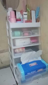 Product Review of Rak Kosmetik 5 Susun Laci Tarik Organizer Meja Rias Kamar Storage Serbaguna Plastik Putih Aesthetic Bagus from I**n F**a 1