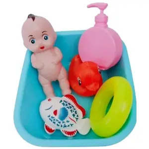 Mainan Mandi Anak Bayi Komplit Boneka Bahan Plastik