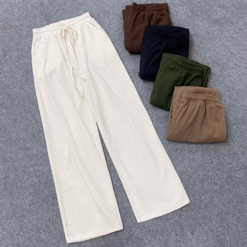 Quần Dài Bigsize Nữ Lưng Cao Ống Suông Tôn Dáng, Lưng Chun Có Dây Rút Điều Chỉnh, Vải Tăm Co Giãn Êm Ái Co Giản Thoải Mái Cho Chuppy (58-93Kg)- Q20