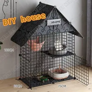 Kandang Kucing Anjing Pet Cage Pagar Besi DIY rumah sahabat kucing