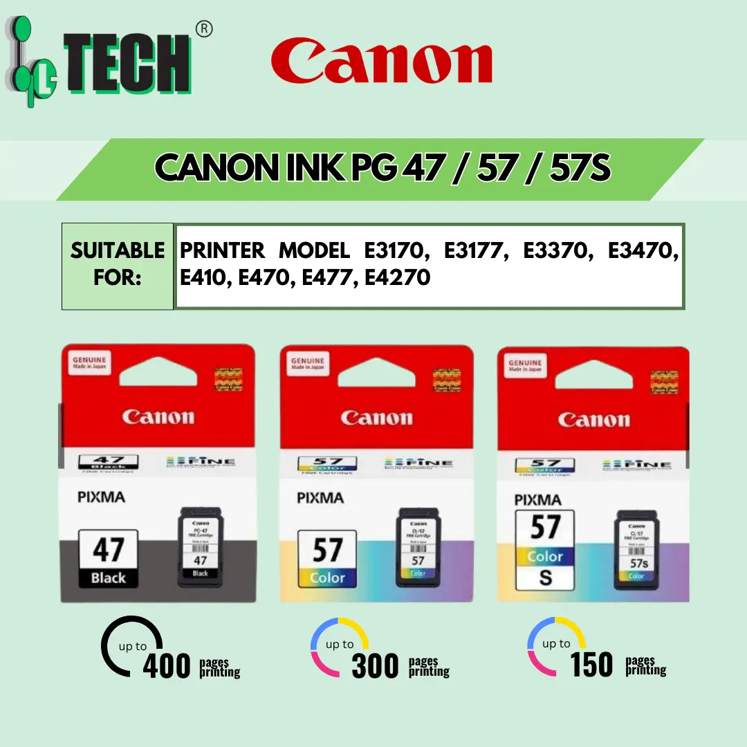 CANON INK PG-47 BLACK / CL-57 CL-57s COLOUR PIXMA for E400 E410 E460 E70 E4270 E4570 PRINTER ORIGINAL CARTRIDGE Cartridges Office Toner