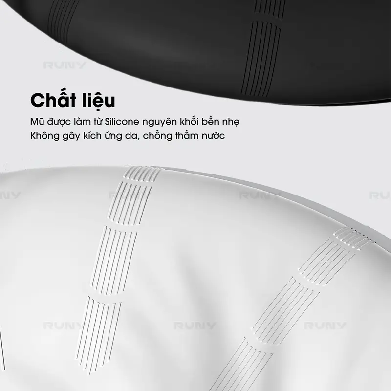 Mũ Bơi Người Lớn Silicone Dùng Được Cho Nam Nữ Bịt Tai - Ngăn Nước - Chùm Búi Tóc - MB02 3
