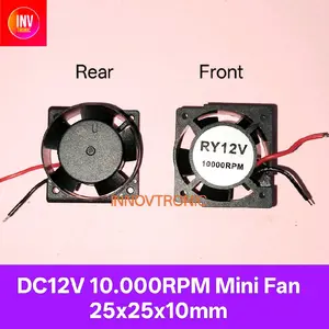 DC12V 10.000RPM Mini Fan 25x25x10mm Kipas Angin Mini Ventilator Amplifier Inverter Komputer Laptop CPU