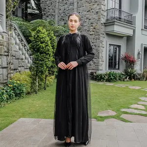 H SOCIETY Aqeela Dress Wanita - Dress Panjang Anggun dengan Nylon Flocking & Silk Lembut - Tampilan Eksklusif dan Modern Luxury - Cocok untuk Event Formal dan Special Occasion