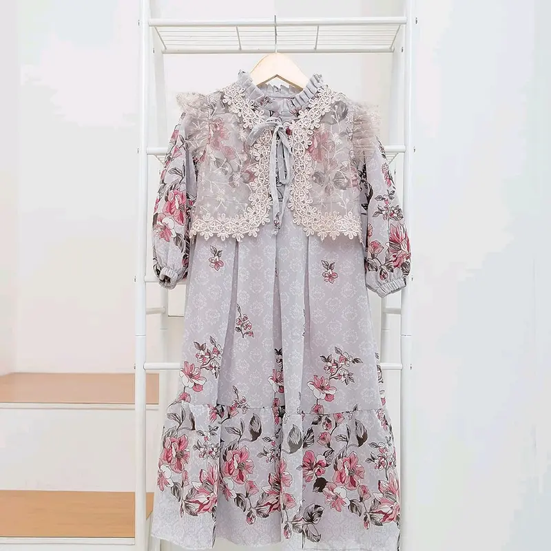 Qiana kids Dress Ceruty printing Motif Fashion Anak Cantik 0