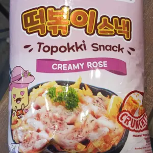 Mujigae by Wonhae Topokki Snack Creamy Rose 80 gr / Makanan Snack Teobokki Krim Krem Rose / Tteokbokki / Cemilan Makanan Instan Korea Halal