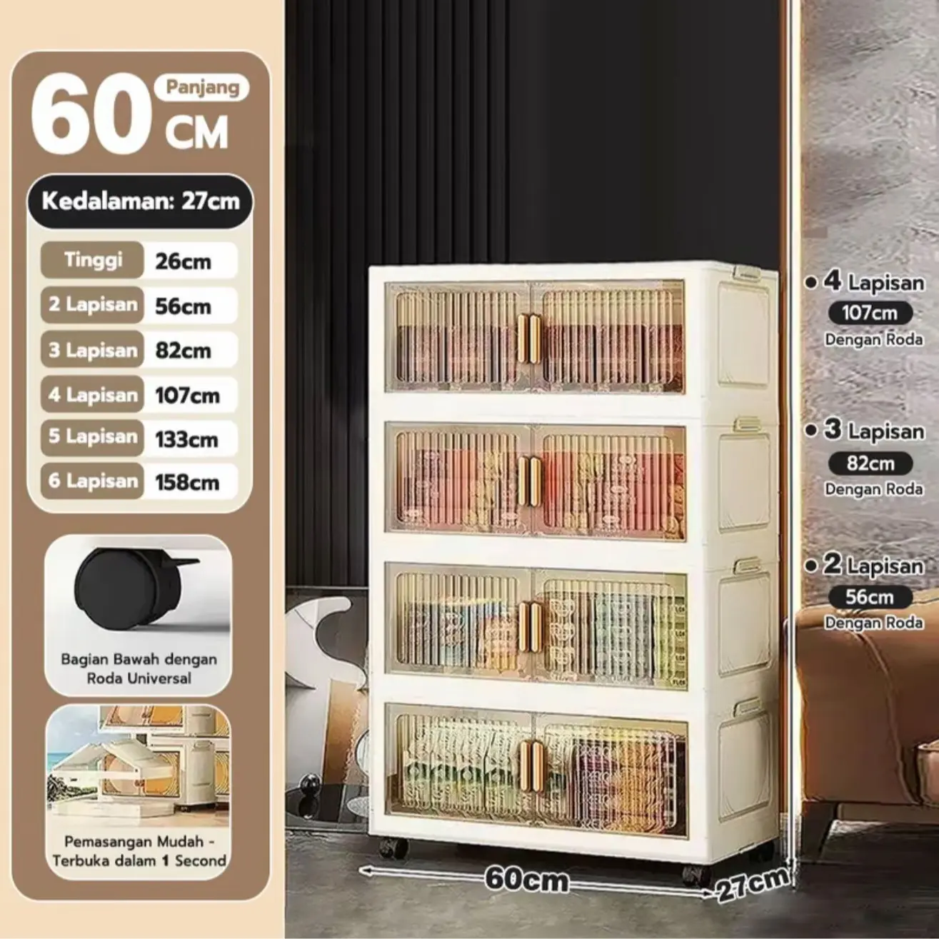 【transparan】60cm-4 Lapisan