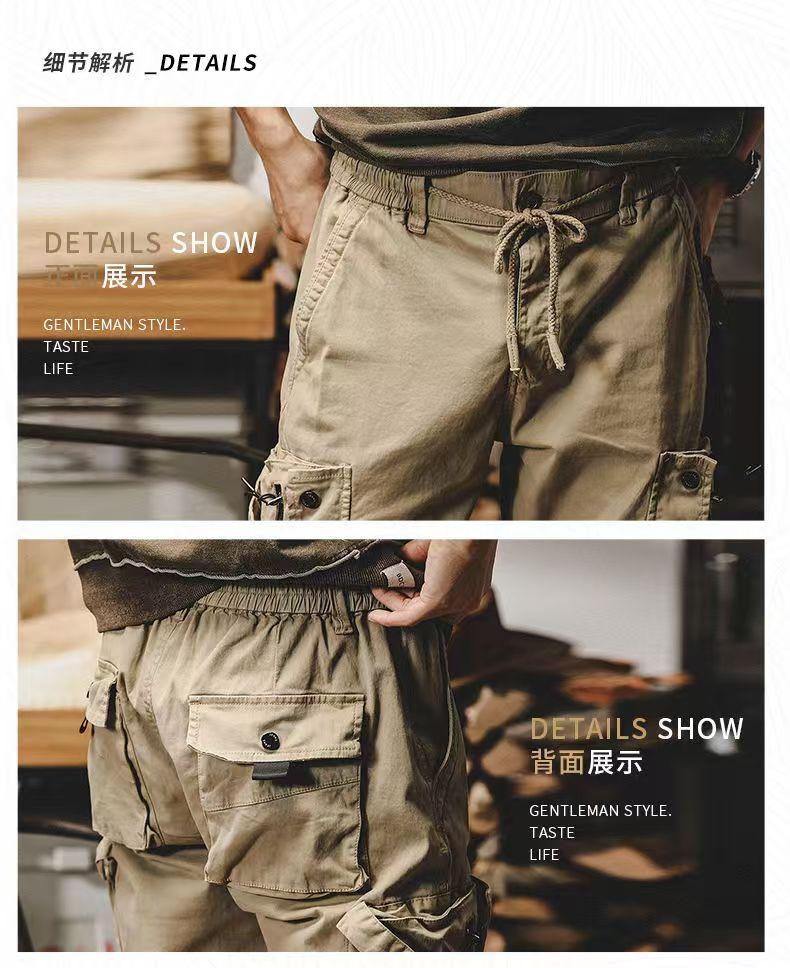 Product Introduction of Men's American cargo pants Men's loose casual pants Men's trendy motorcycle pants Men's outdoor sports pants Men's wear-resistant freight pants Men's urban commuting casual pants Men's wilderness survival functional pants 3
