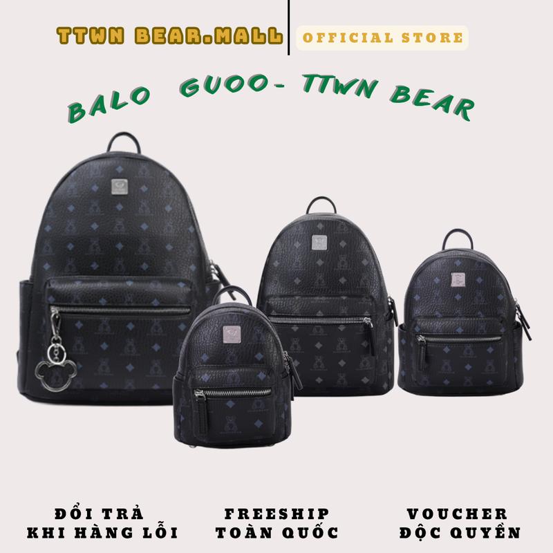 Balo đen họa tiết fullsize S M L XL TTWN BEAR THÁI LAN chính hãng