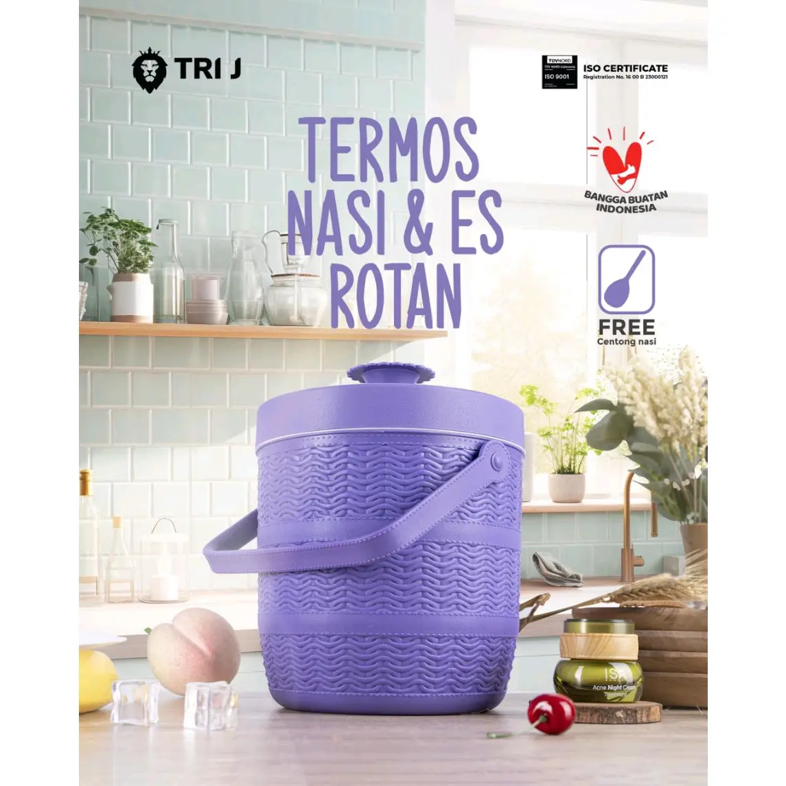 Termos 6.5 Liter Tri j - Termos Nasi dan Es Viral 6.5 Liter Warna-Warni