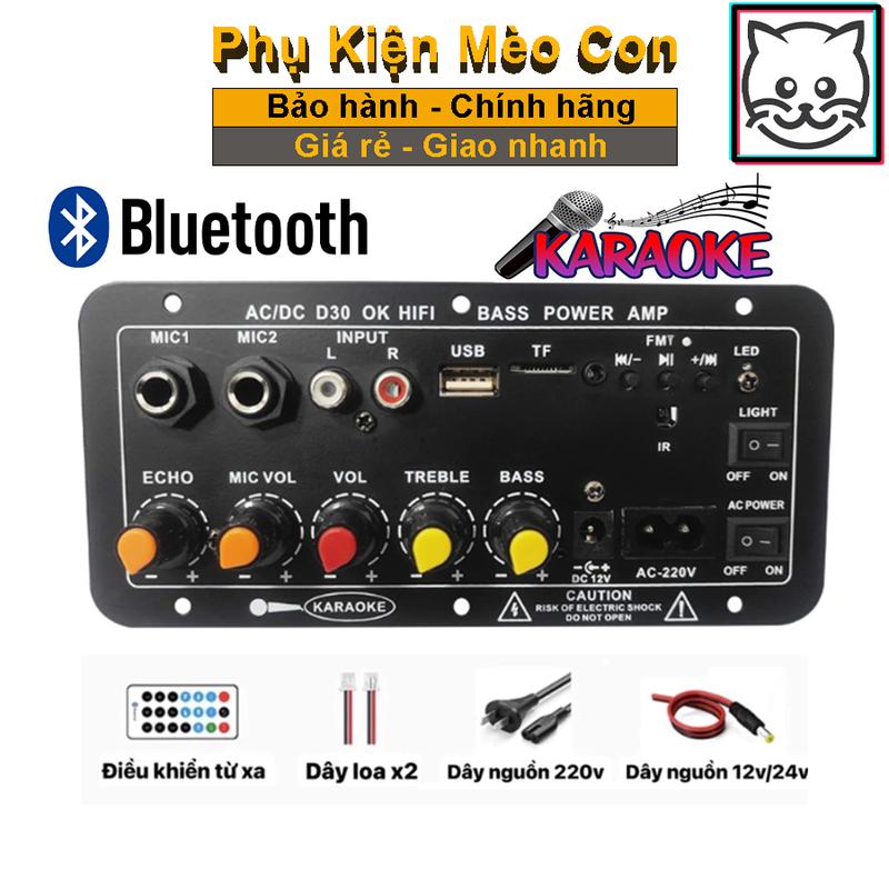 Mạch loa bluetooth D30 chế loa kẹo kéo bass 20-25 công suất 35-100w nghe nhạc HIFI và hát karaoke đầy đủ chức năng