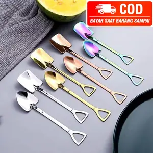 Sendok unik/Sendok Sekop / Sendok Buah / Sendok Kue / Sendok Es Krim / Sendok Bentuk Skop Mini / Sendok Teh / Sendok Stainless / Sendok Makan Murah