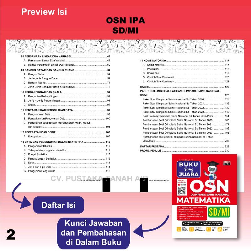 Buku OSN Matematika dan SAINS IPA SD/MI Edisi Terbaru (Untuk - Shop ...