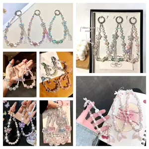 Tali Gantungan Ponsel lucu Gaya INS, Rantai Gantungan Case Ponsel Butterfly, Gantungan, Gelang Case Ponsel Mutiara, Bisa Digunakan Untuk Menghias Earphone Bluetooth