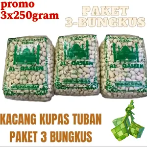 kacang kupas 3 bungkus kemasan +-250gram