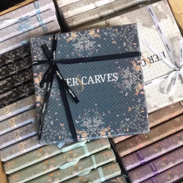 Hijab Herscarves BOX (isi 2 )PCS Segiempat Motif  Jilbab Digital Lembut Voal 1