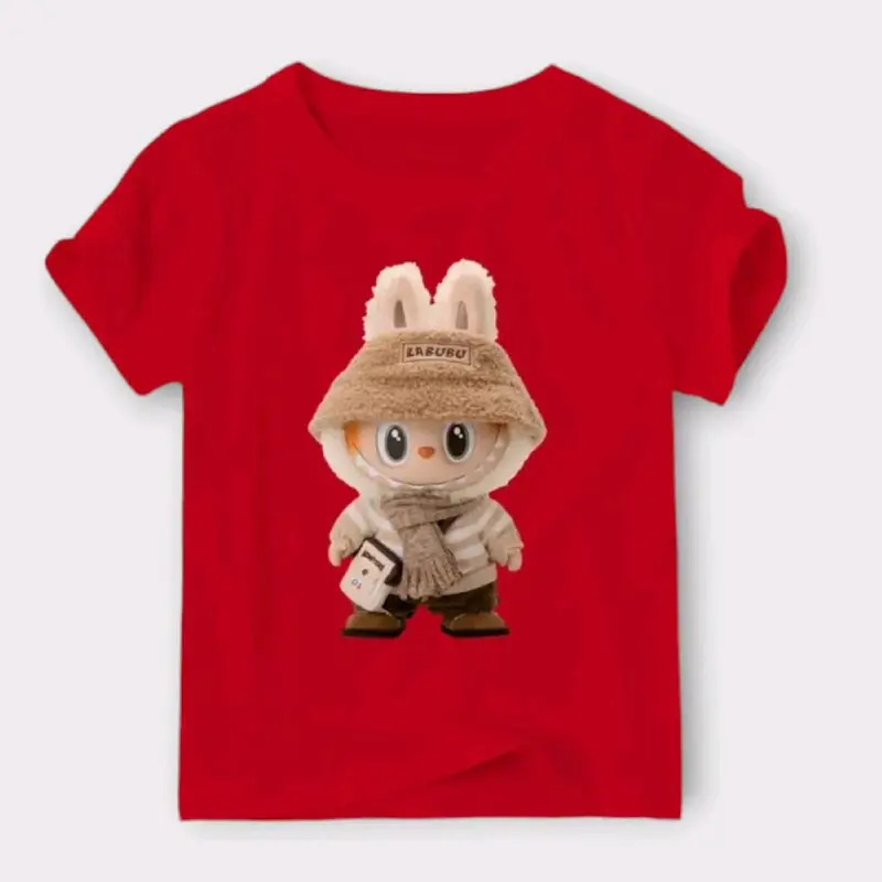 baju distro anak laki laki/perempuan  labubu size 1-8 tahun bahan katun kombet 30s Kaos Anak Viral Fashion 3