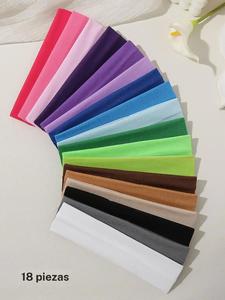 Diadema de Color Sólido (18 piezas), Diadema Elástica Deportiva, Accesorios para el Cabello para Mujeres y Niñas, Orgullo 2025, LGBTQ, Accesorio Minimalista Adecuado para Deportes al Aire Libre Yoga Cabello Grueso