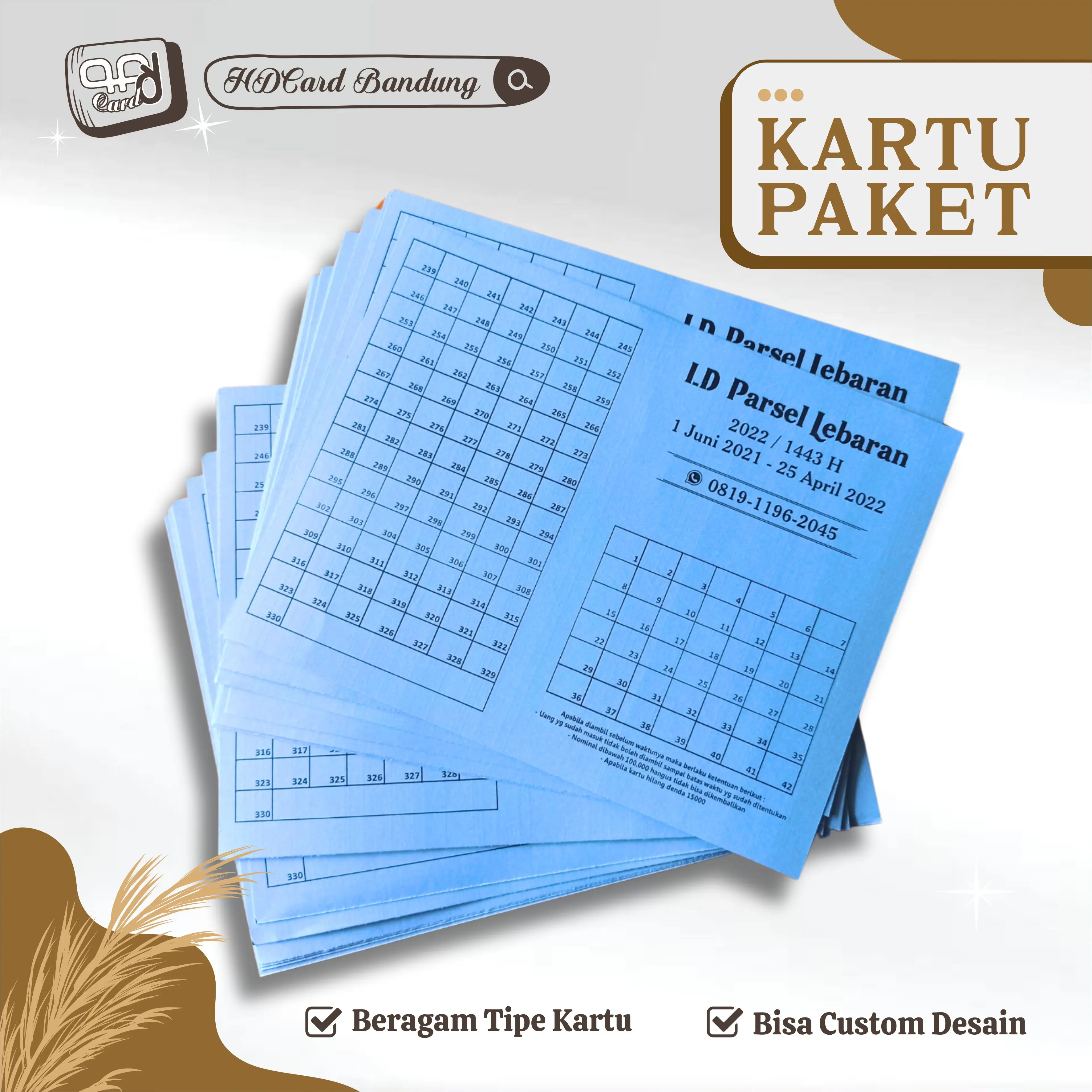 [Harga untuk 10pcs] Kartu Paket Arisan Tabungan Lebaran - Kartu Paket Custom