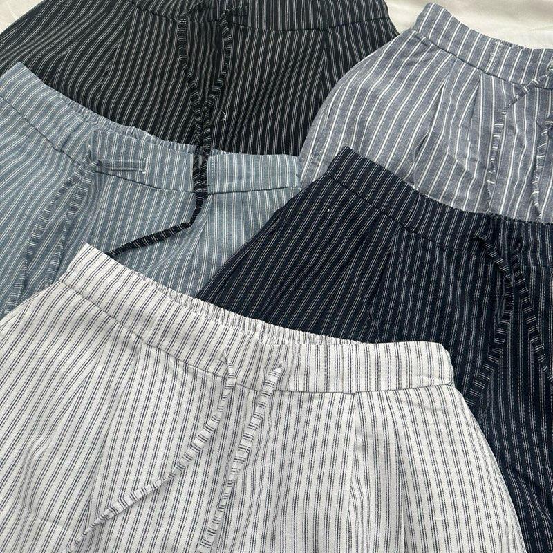 ONS PANTS - Quần Dài Sọc DEROSE Form Xuông Rộng To Lưng Chun Luồng Dây