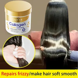 Masker Rambut Penghalus Kolagen 500ml Collagen Hair Treatment Mask Repairs Frizzy Make Hair Soft Smooth Deep Repair Keratin Hair Treatment for Hair Care Kondisioner Volume Bergizi Argan Bersihkan Conditioner Kering Haircare Melembutkan Smoothing