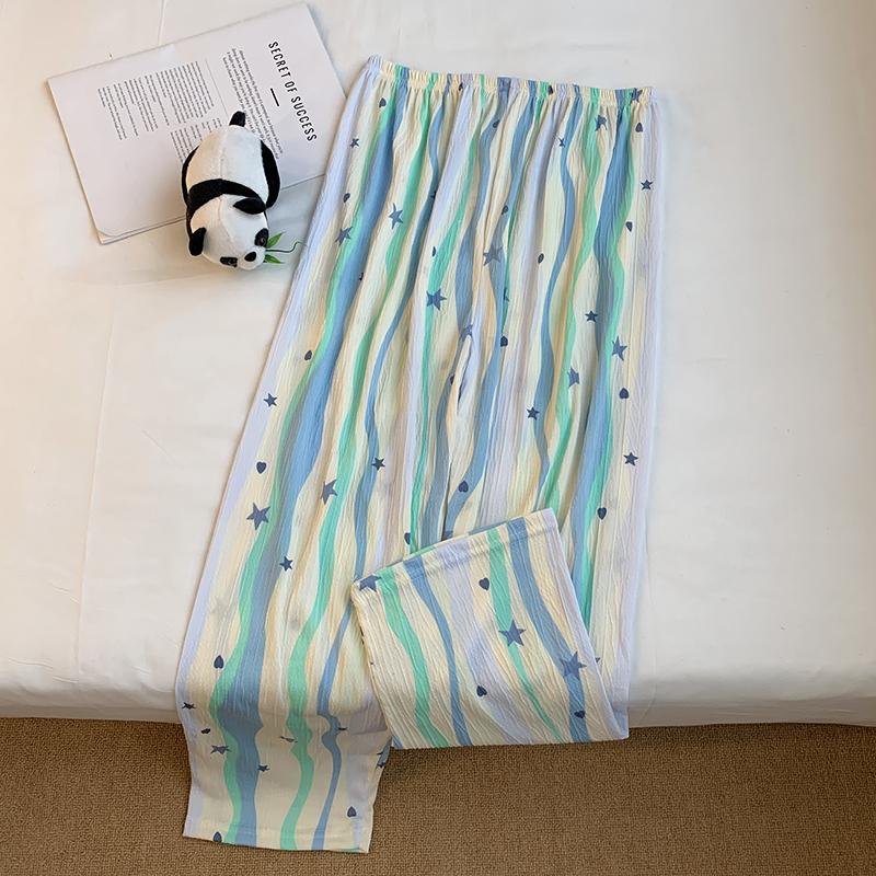 Product Introduction of 20% OFF First 30 Orders Women Pajamas trousers Cool and Breathable in Summer, Korean Style, Cute Cartoon, Casual, Loose, Home-style, Outdoor-wear Trousers, Various Types, Various Patterns, One Size 40kg-70kg Pants Nightwear Loungewear 17