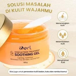 B ERL MOISTURIZER (Gojicacteen Treatment Soothing Gel) Mencerahkan Vitamin Wajah Melembutkan Moisturizer Berjerawat Muka Perawatan Berry