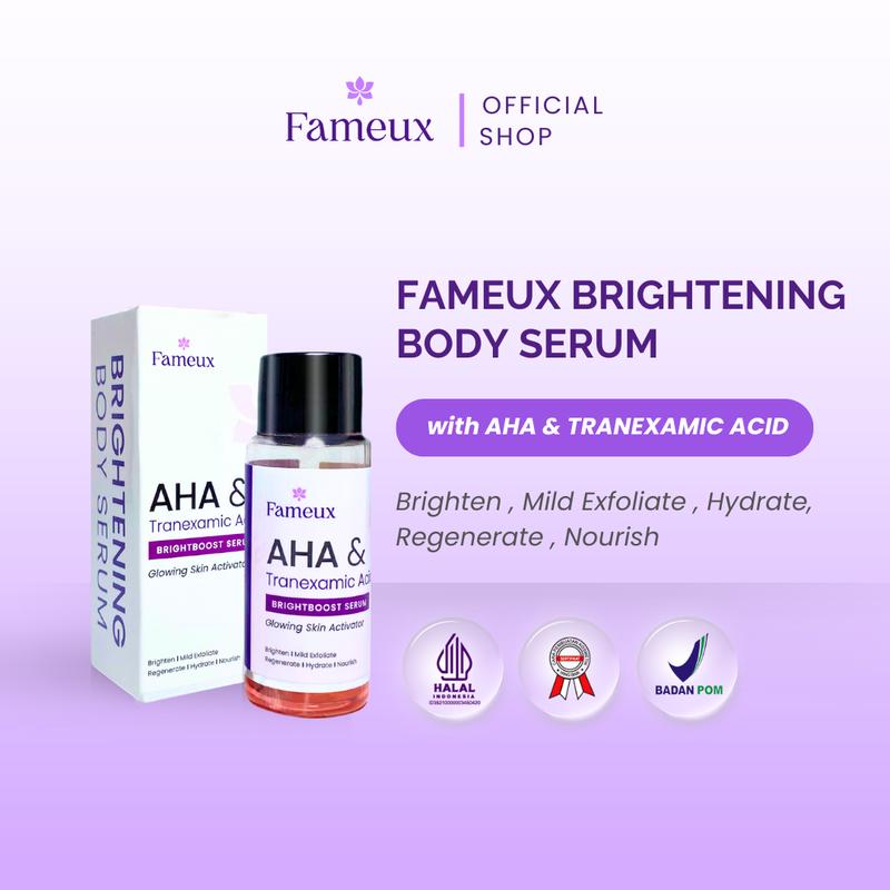 Fameux Paket Whitening Body Cream 500ml + Brightening Body Serum 6