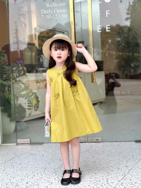 Product Introduction of Váy thô hàn đính nơ xinh xỉu cho bé diện đi chơi đi học nè các mẹ ơi 6