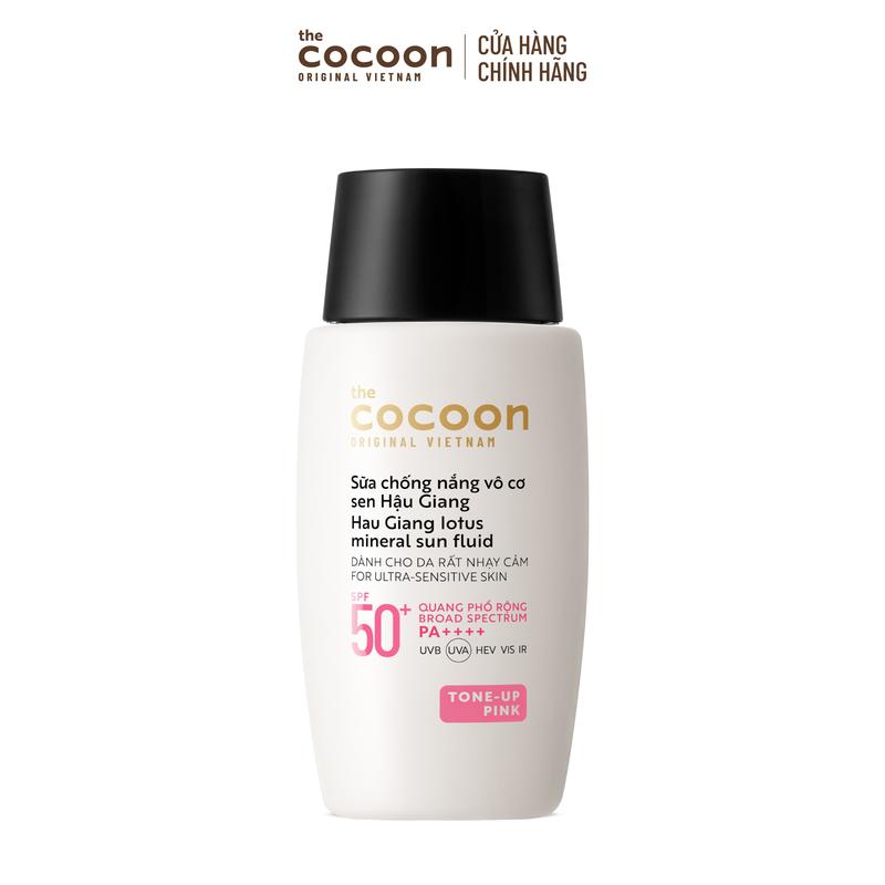 [FS] Sữa chống nắng vô cơ sen Hậu Giang - Tone up Pink Cocoon 50ml - Nâng tông tự nhiên, bảo vệ cho da rất nhạy cảm