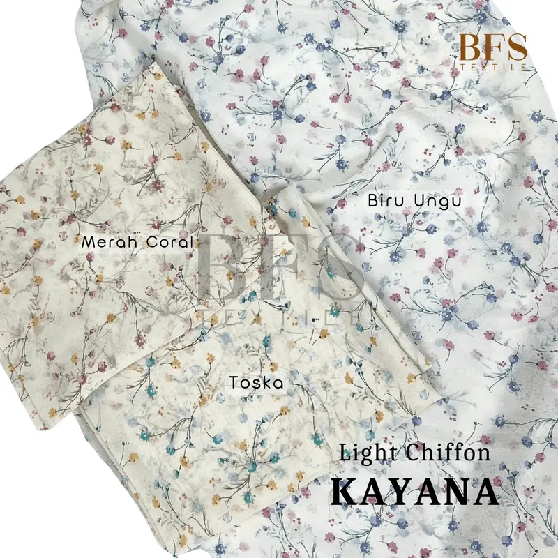 BFS Textile 0,5 meter Bahan Kain Light Chiffon Motif Grade A 6