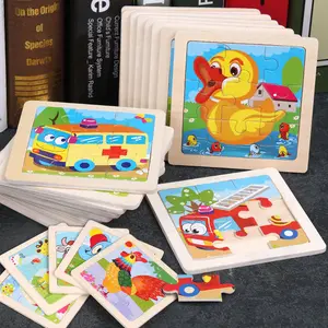 HIPPO LAND Wooden puzzle toys/Mainan puzzle kayu anak hewan kartun/Mainan Edukasi anak bayi  176