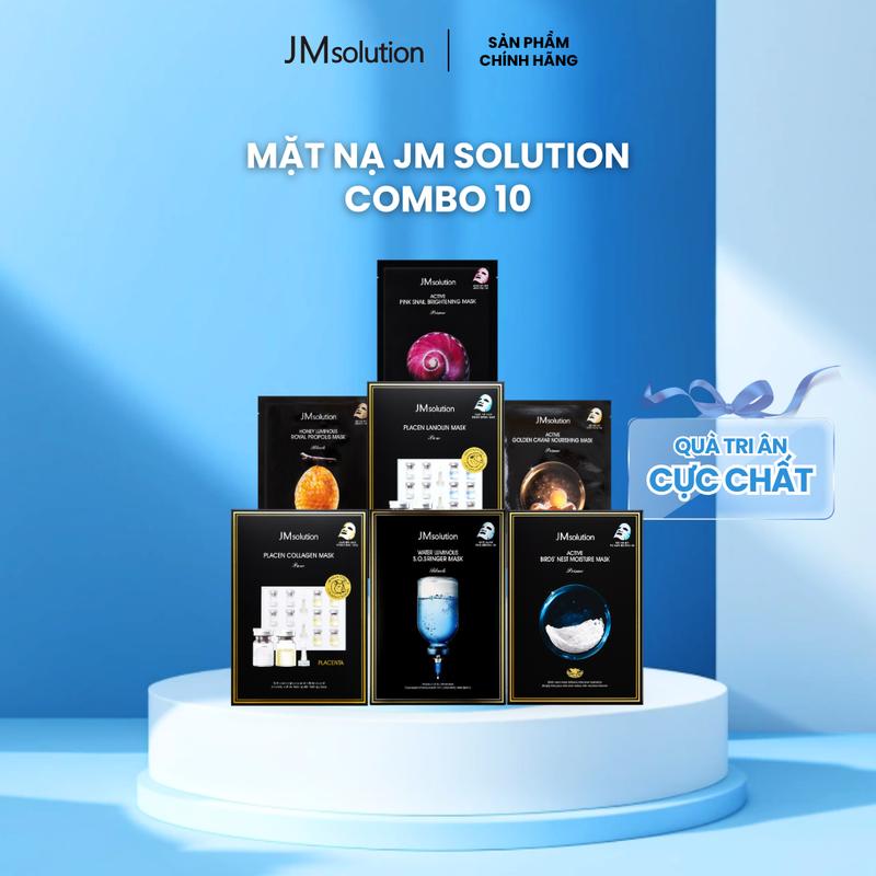 Combo 10 Mặt Nạ Giấy JMSolution Hỗ Trợ Cải Thiện Tình Trạng Da, Dưỡng Ẩm Trắng Da 30g - JMSolution