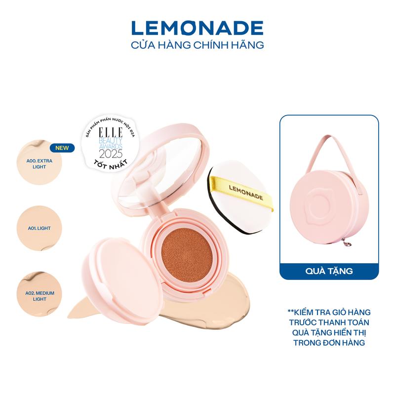 [MUA 1 TẶNG 1] MUA 01 Phấn nước siêu kiềm dầu Lemonade Supermatte Cushion 15g TẶNG 01 Túi thời trang đa năng