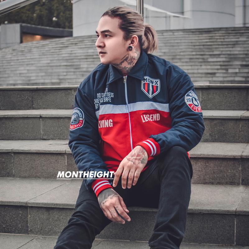 Jaket Nascar Racing 3D Mon X Bgsr - Bahan Taslan WP, Zipper Resleting, Saku Dalam & Daleman Jaket Di Lapis Quilting - Wanita, Pria Dewasa Bomber Casual Tebal Distro Waterproof Keren Motor Parasut Hitam Cowok Parka Santai 5