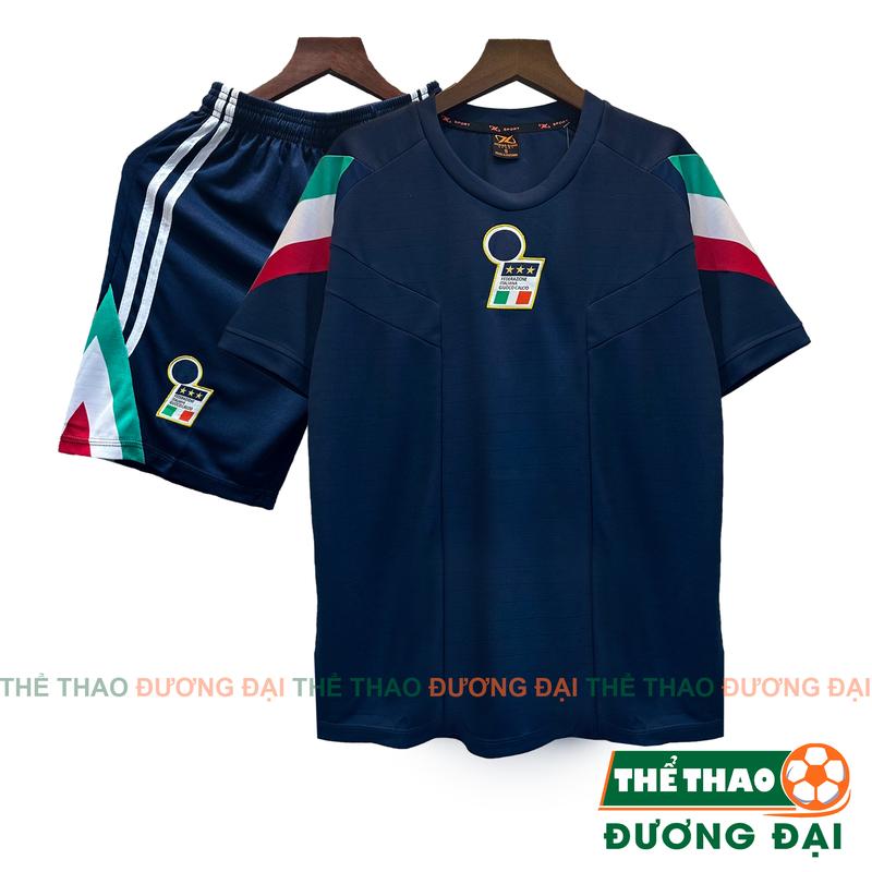 Quần Áo Bóng Đá ĐT Ý Xanh Đen 2025 2026 Thun Mè S-COMF Thoáng Khí Thể Thao Đương Đại