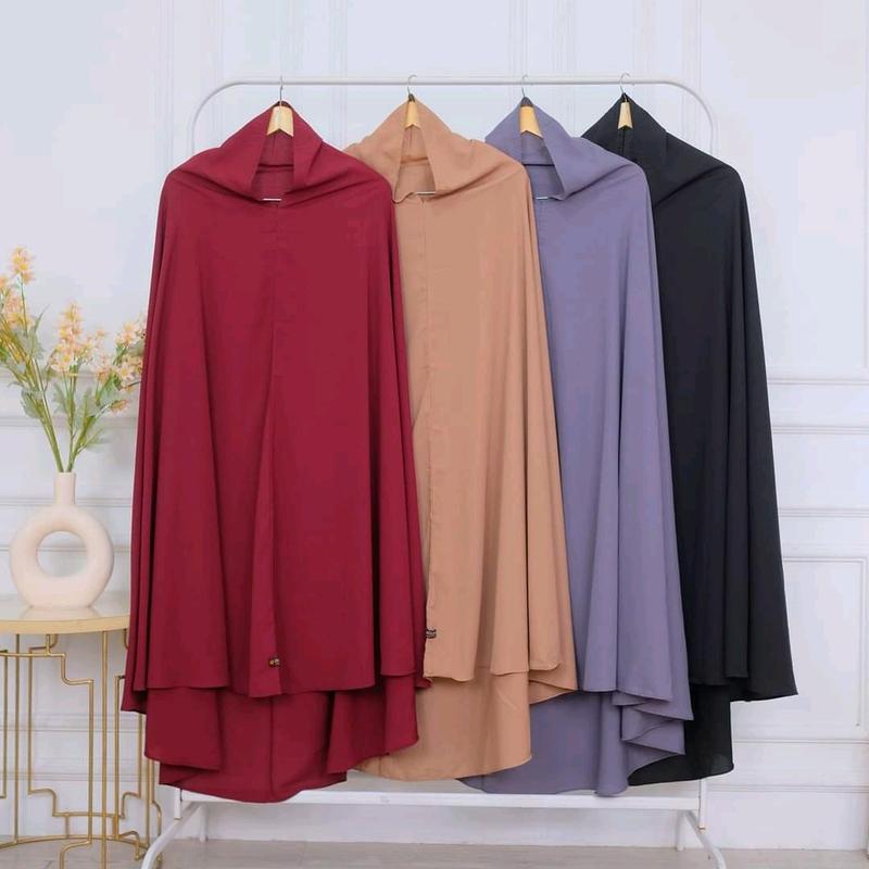Khadijjah Set Syar'i / Gamis Khadijah Set Khimar Wolfis / Gamis Set Khimar Polos Bahan Wolfis Premium 7