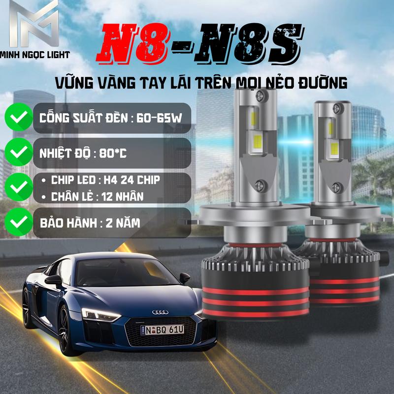 Đèn Led Pha - N8 H4 -H11-H7 cho OTO - Xe Máy - Công Suất 65W Cos - 70W Pha- BH 24 tháng
