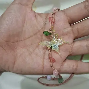 Kalung neckles kupu kupu alam | tema peri | fairy tale | kalung peri |