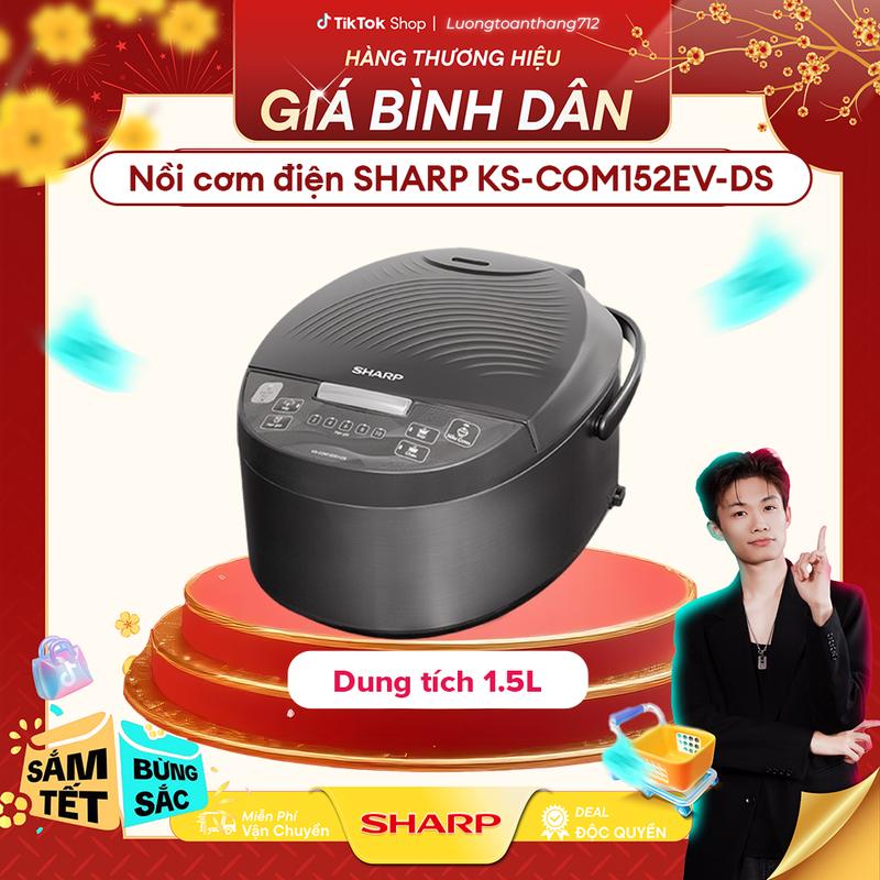 LTT 0126 Nồi Cơm Điện Tử Sharp KS COM152EV DS 1.5L - Nấu Ngon Đa Năng Chống Dính