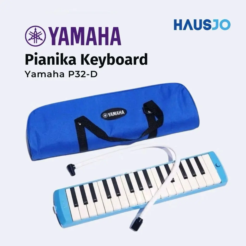 Pianika Tas Yamaha P-32D Biru dengan 32 Tuts dan Tali Panjang