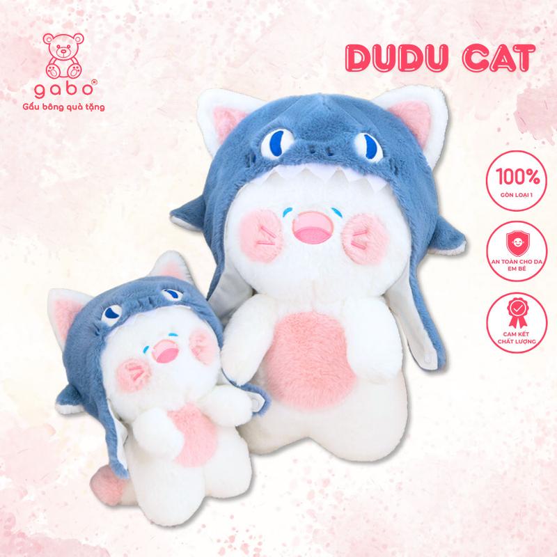  Gấu Bông Mèo Dudu mũ cá mập Mèo đầu cá nón cởi được hàng Quảng Châu Thú Bông Thú Nhồi Bông Đồ Chơi Toy Phát Nhạc 