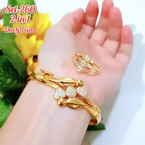 SET GELANG CINCIN DEWASA MOTIF MATA WARNA ISI 2 ITEM/SET-468/SET-260