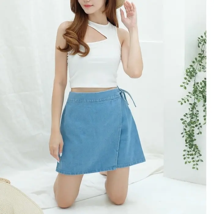 V㊚8V GWEN DENIM SKORT SKIRT PANTS ROK CELANA WANITA BEST SELLER 2993 O♫AI 0