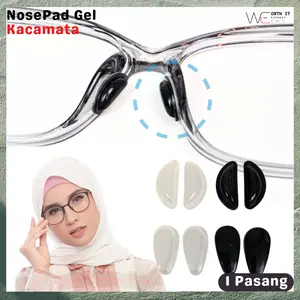Nosepad Kacamata Anti Jatuh Silicone Gel Stiker Anti Melorot - Worth It, 1 Pasang - Hitam, Frame