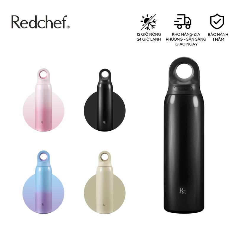 Redchef Bình Nước 650ml Thép Không Gỉ Giữ Nhiệt Mở Bằng Một Tay Giữ Lạnh 24h Nóng 12h Chống Tràn Không BPA Thiết Kế Cho Gym Du Lịch Đi Học